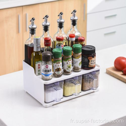 Boîte de rangement pour condiments de cuisine multifonction détachable